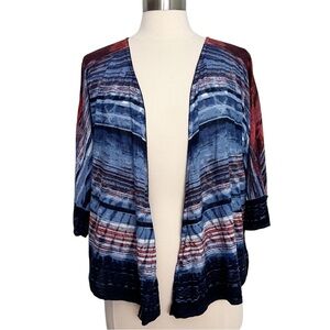 Zozo Linen Blend Cropped Open Front Cardigan Sweater Size L